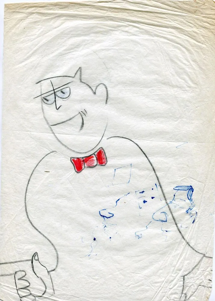 Довлатов, С.Д. Четыре рисунка. 1950-е. Бумага, Цветные карандаши.