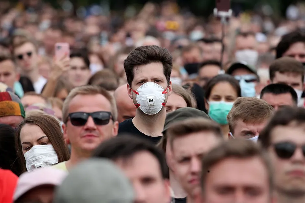 В Минске на митинг в поддержку Светланы Тихановской вышли больше 60 тысяч человек