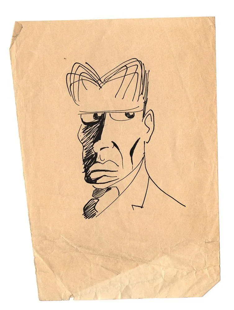 Довлатов, С.Д. Мужской портрет. 1950-е. Бумага, тушь, перо.
