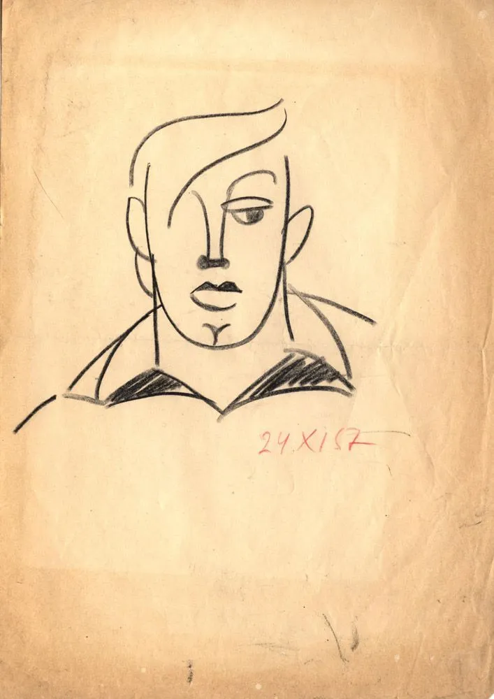 Довлатов, С.Д. Портрет юноши. 24 ноября 1957. Бумага, графитный карандаш.