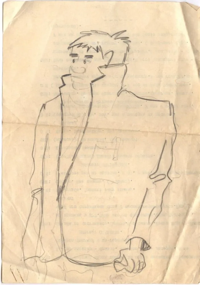 Довлатов, С.Д. Шарж. 1960-е. Бумага, карандаш.