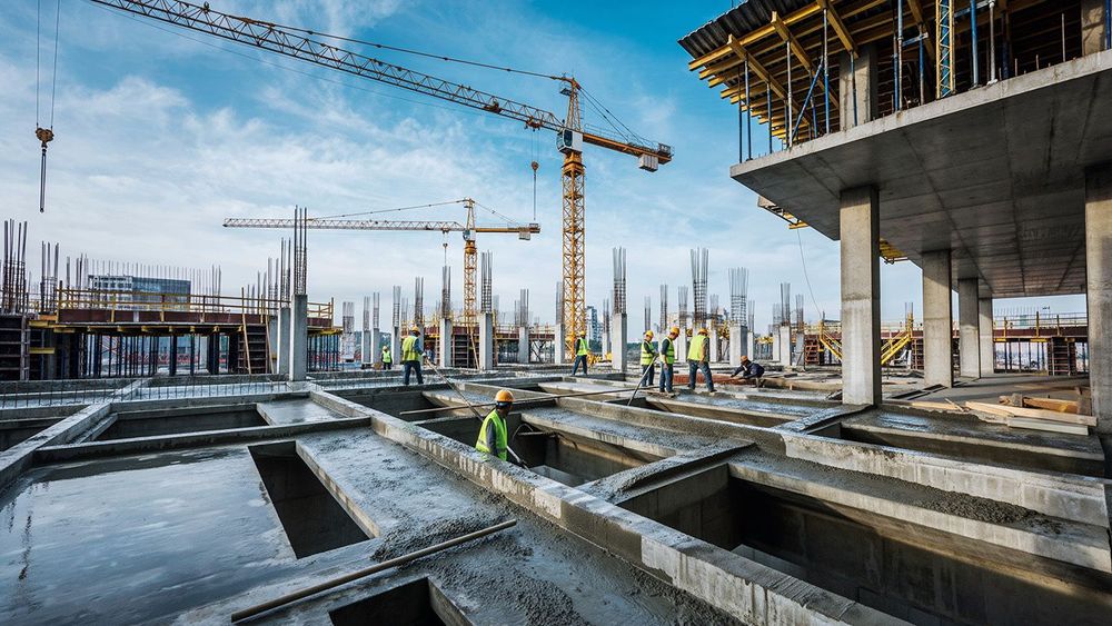 construction site with crane