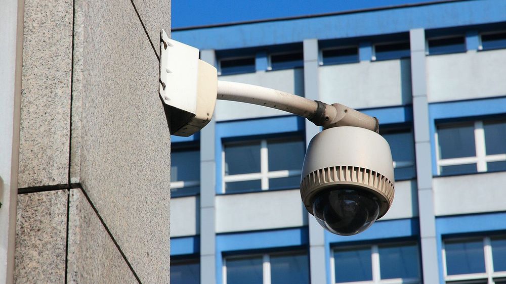 CCTV security surveillance camera in Katowice city, Poland.
