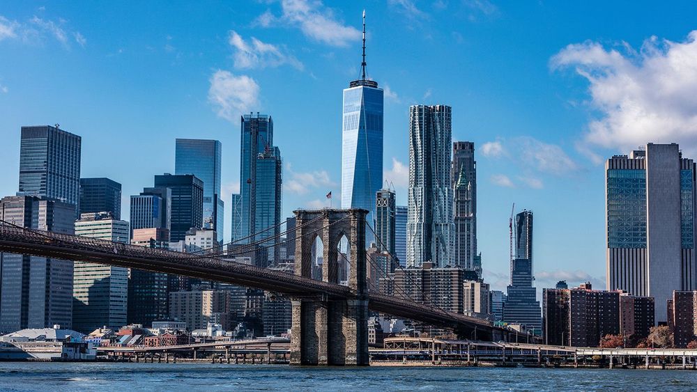 Brooklyn Bridge and New York skyline