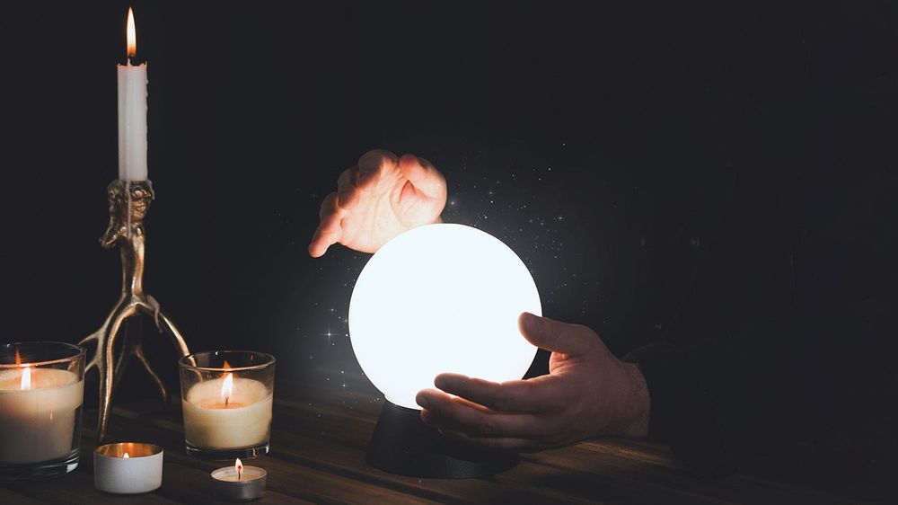 Divination from a crystal ball, clairvoyance