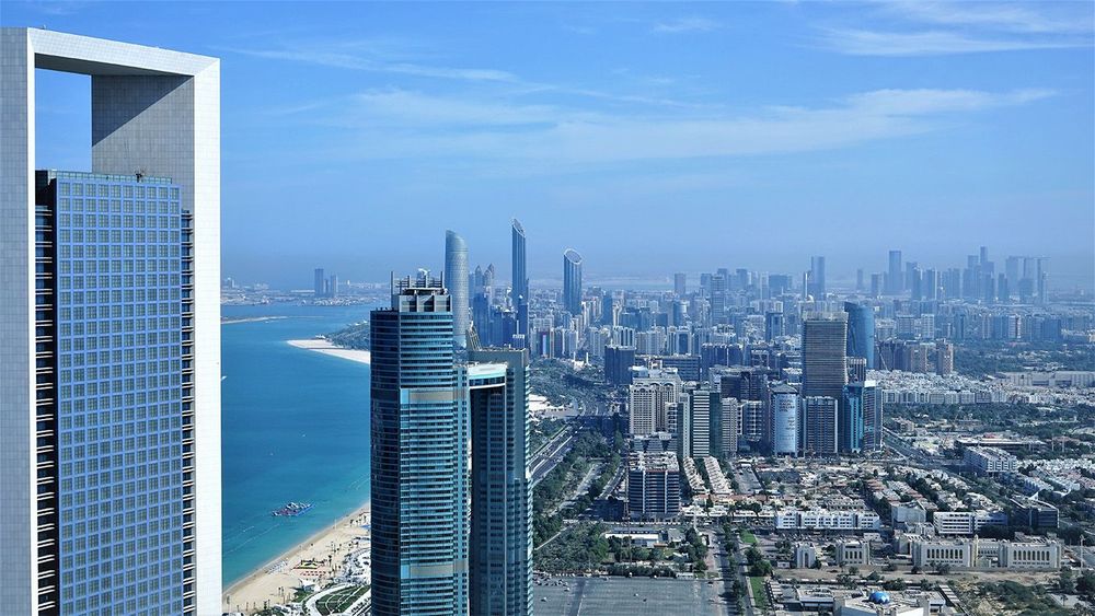 aerial landscape of abu dhabi capital