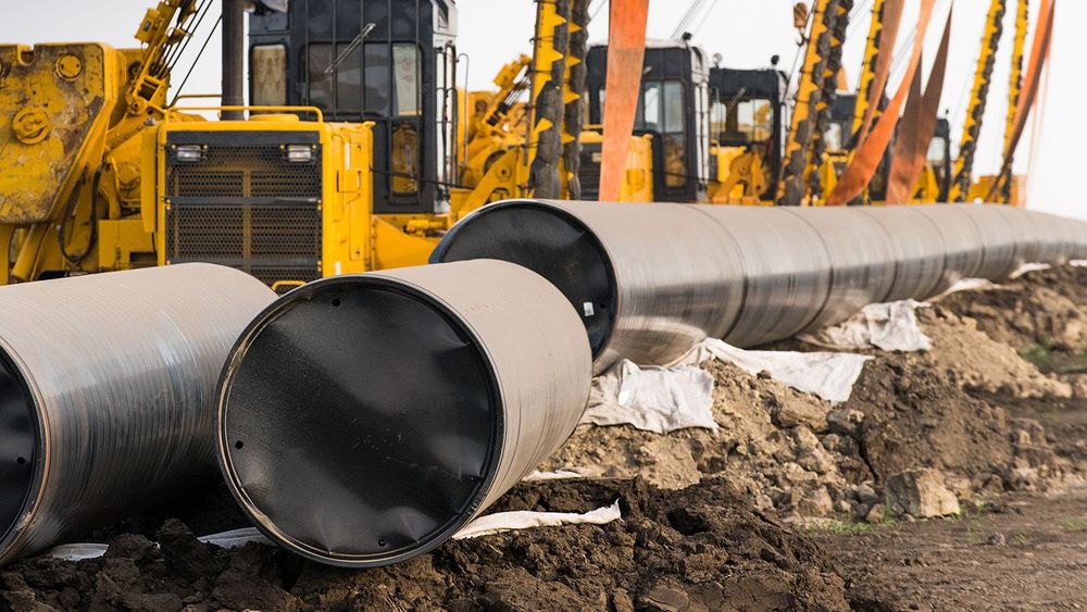 Construction of a new gas pipeline.