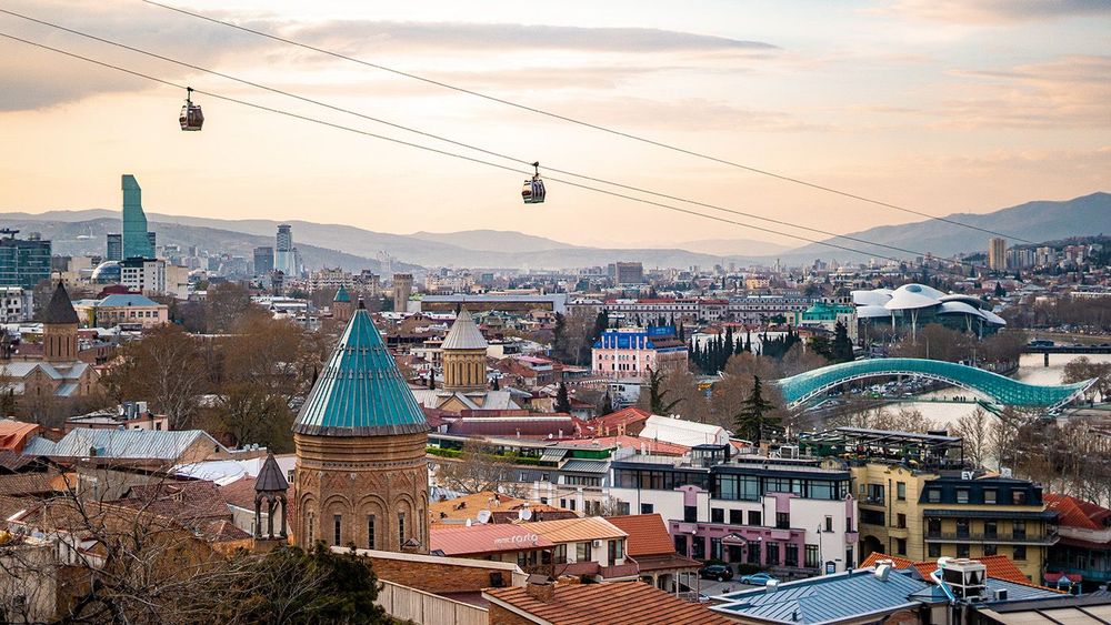 Nice panoramic view of Tbilisi from Narikala Fortress , Tbilisi