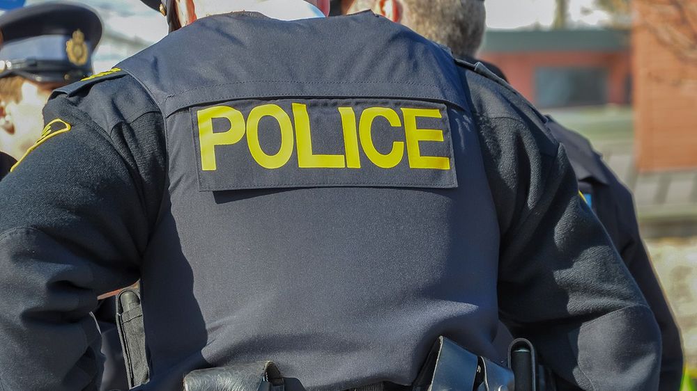 Police officers seen outside