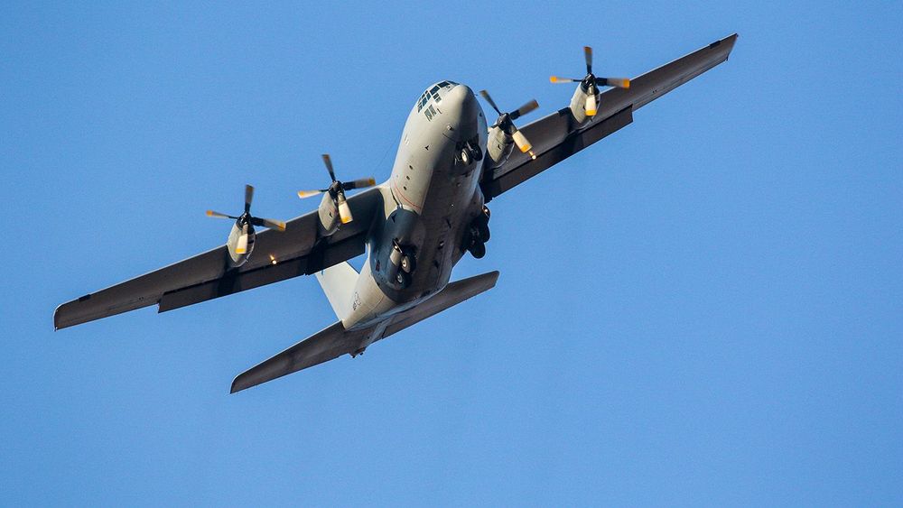 Hercules C-130 Lockheed aircraft in flight