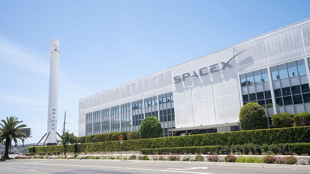 Hawthorne, CA, USA - May 10, 2022: Exterior view of the SpaceX h
