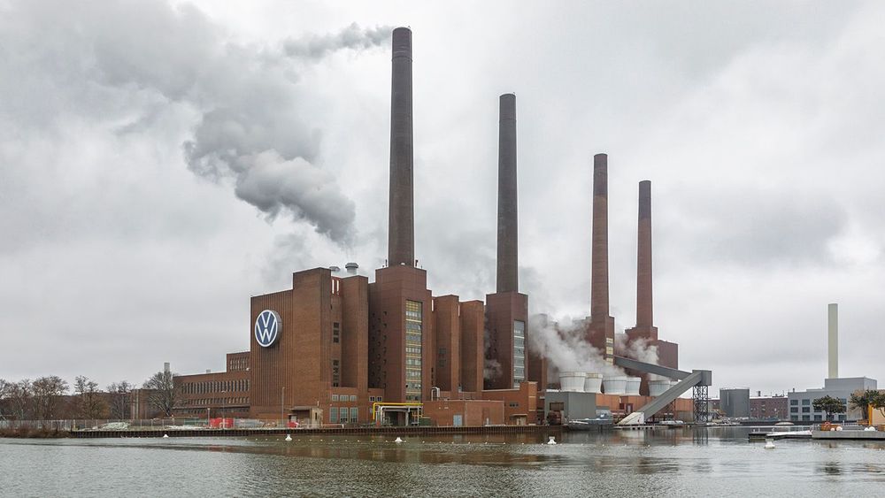 Power Plant at Volkswagen AG factory Wolfsburg on Mittellandkana