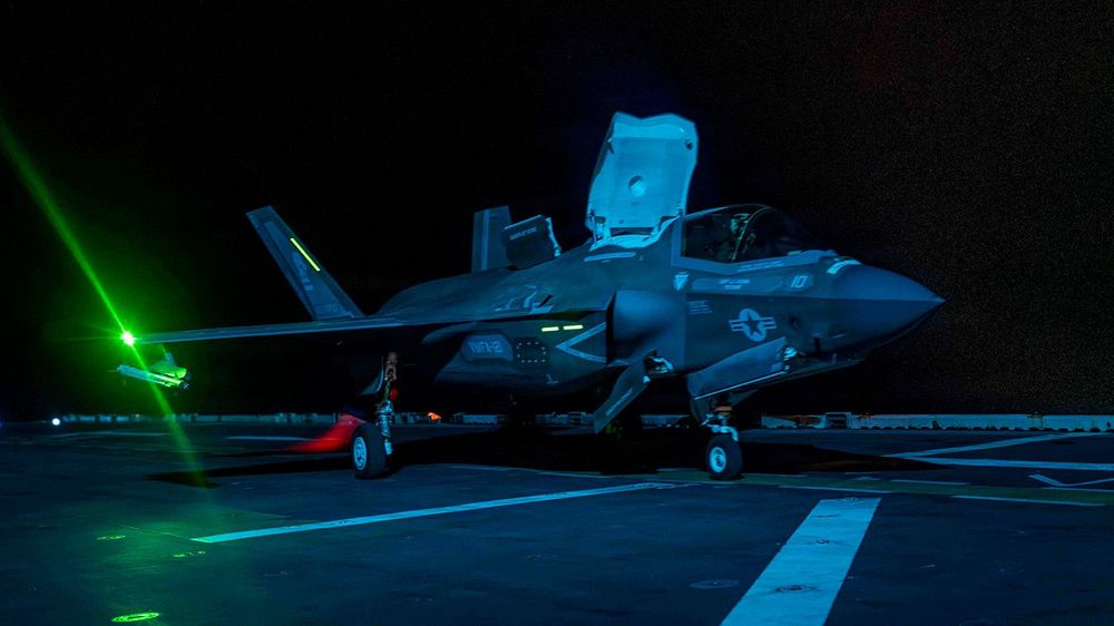 USS Tripoli Conducts Night Flight Ops