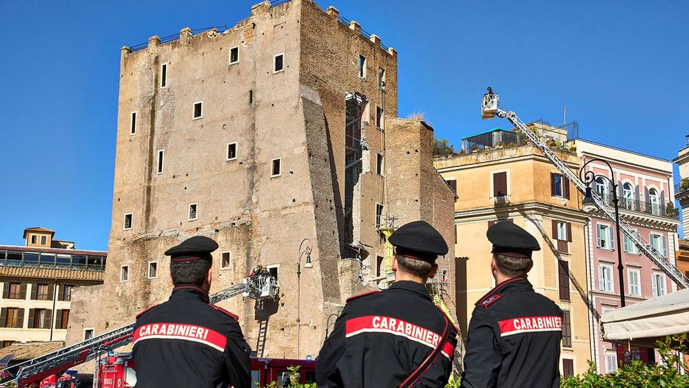 Italy Medieval Tower Collapsed