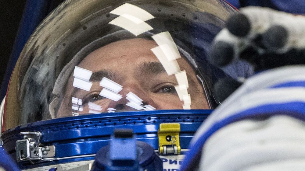 ISS Expedition 47/48 crew shortly before launch from Baikonur Cosmodrome