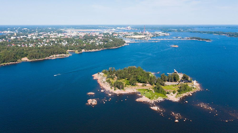 Kotka. Finland. Bird's-eye view of Fort Elisabeth. Varissaari Island