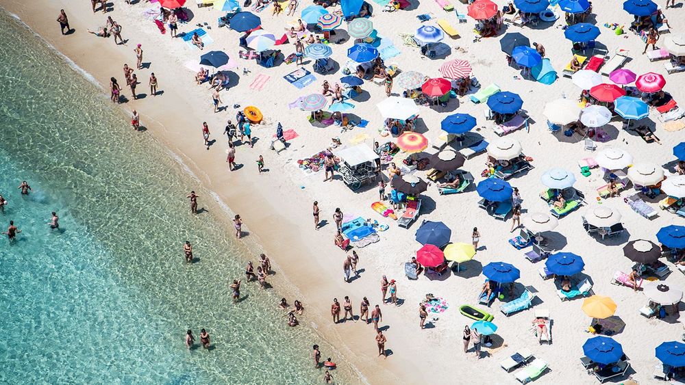 Aerial Views Of Italian Coastlines During Summertime