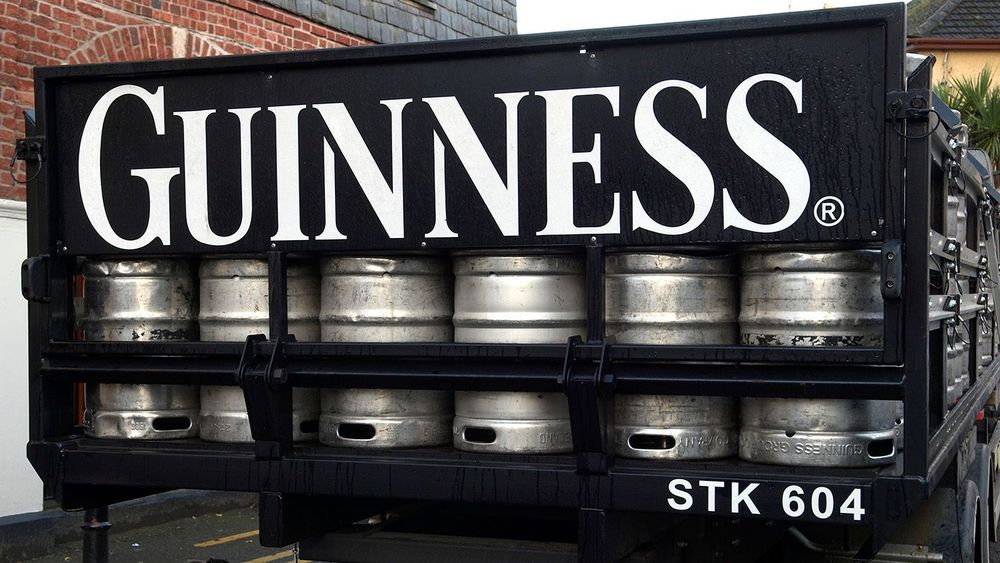 Barrels of stout on a Guinnes truck