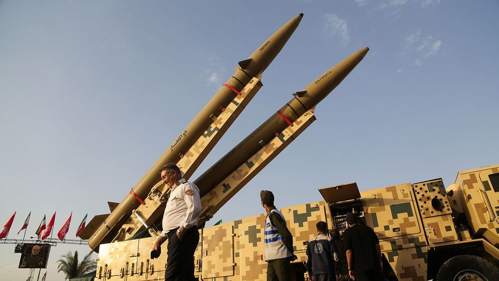 Zolfaghar and Qadr missiles placed in Tehran's Azadi Square