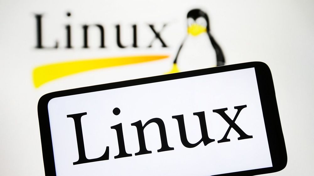 In this photo illustration, Linux logo is seen on a