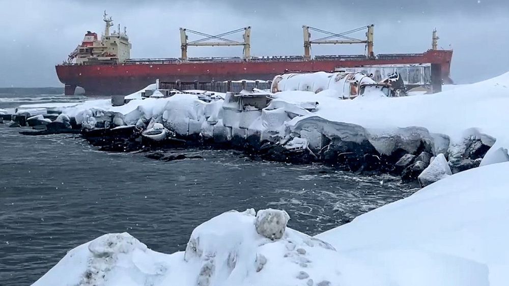 Foreign cargo ship ran aground off Sakhalin coast