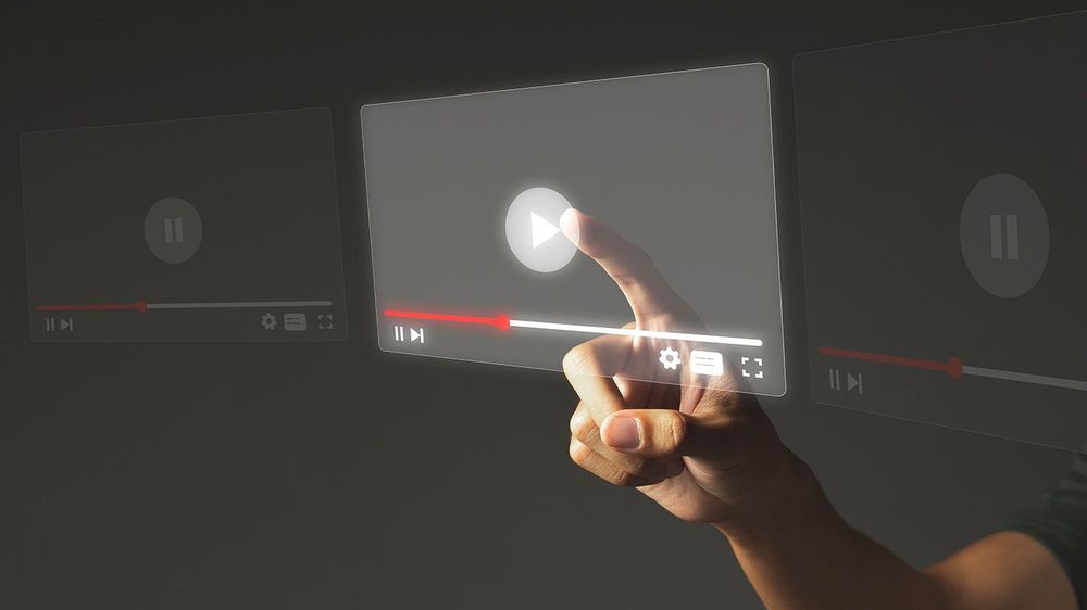 streaming online, watching video on internet hologram concept