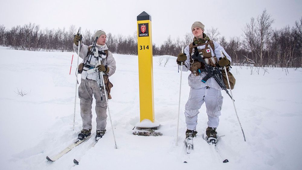 Patrol at the Norwegian border with Russia at Kirkenes