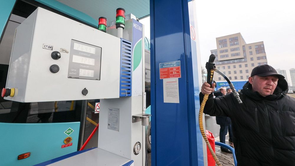 Gazprom gas filling station in St Petersburg