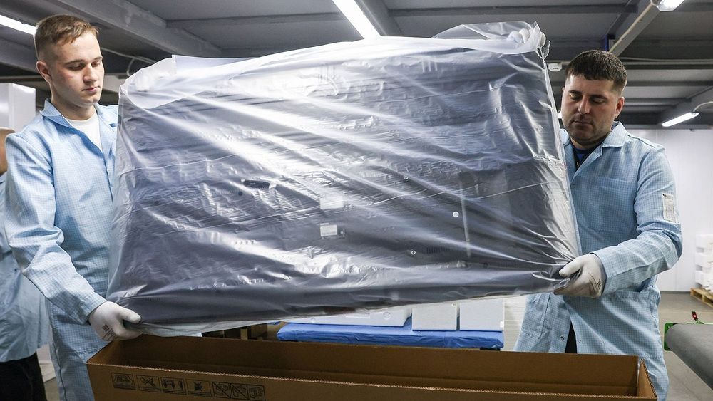 Manufacturing Ozon TV sets at Qvant factory in Voronezh, Russia