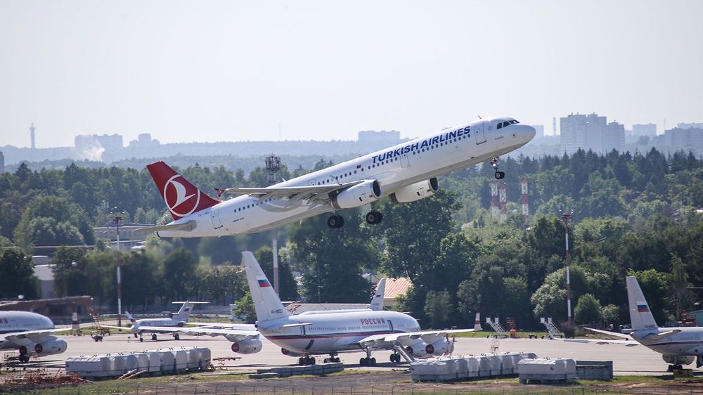 Passenger planes at Moscow's Vnukovo airport