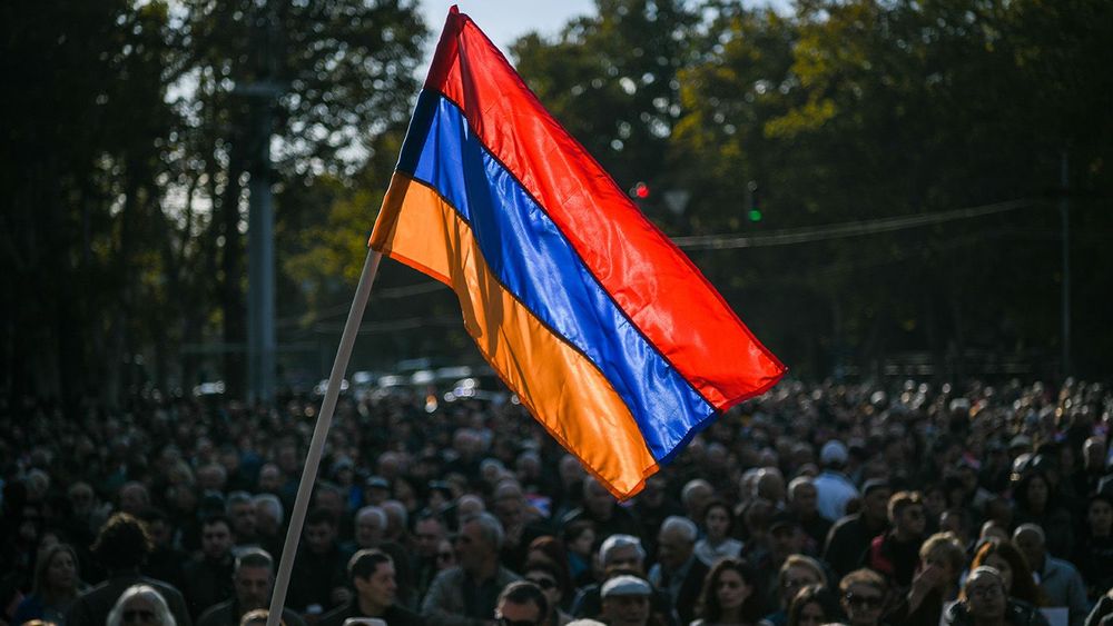 Opposition rally in support of Nagorno-Karabakh Republic in Yerevan, Armenia