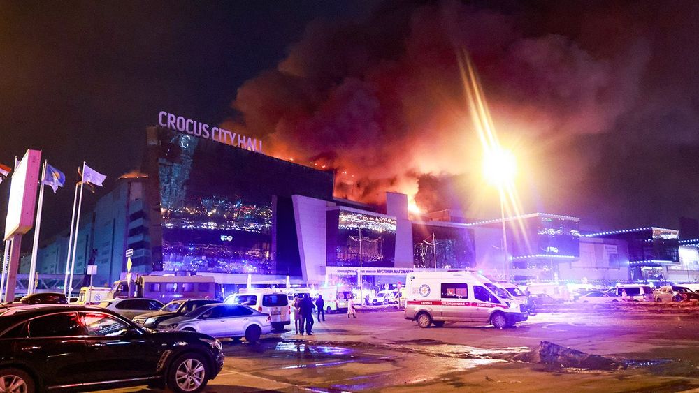 Crocus City Hall near Moscow in aftermath of shooting