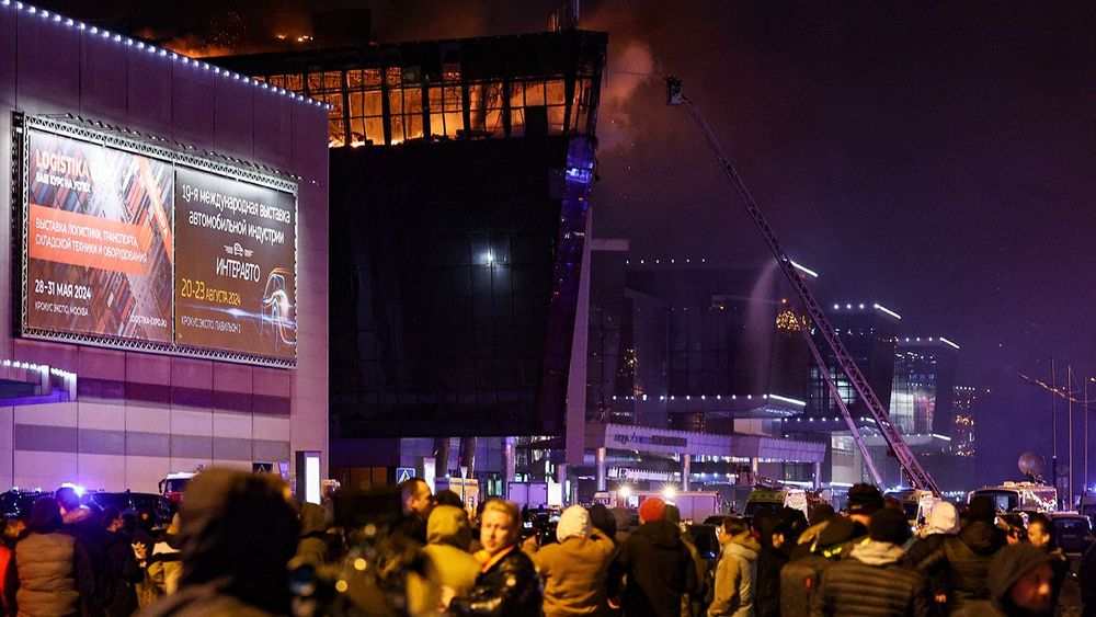Crocus City Hall near Moscow in aftermath of shooting