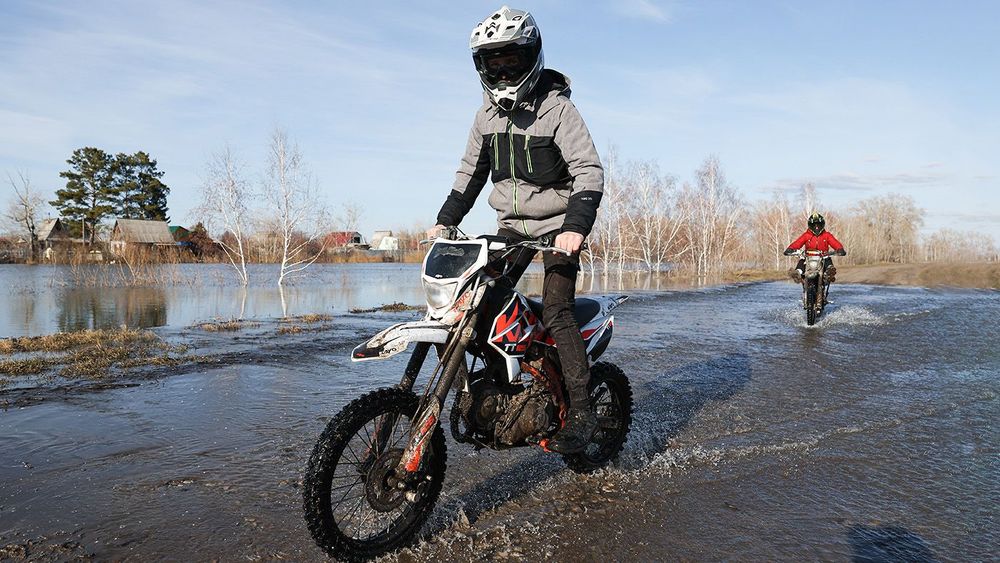Spring floods in Kurgan, Russia