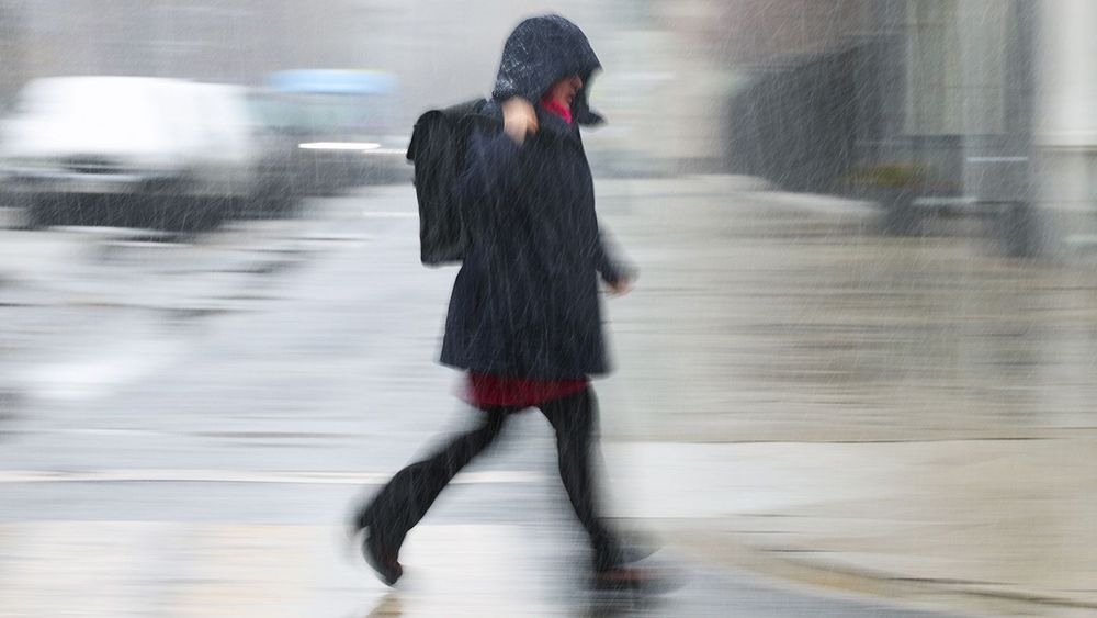 Snowy weather in Moscow