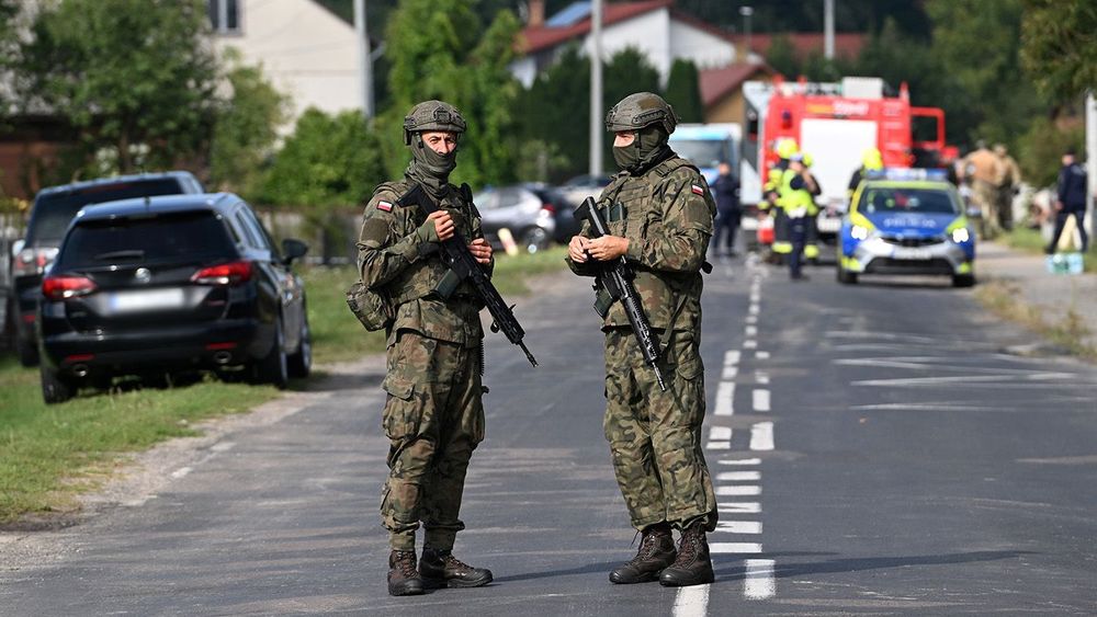 Emergency Services inspect sites after Russian drones violated Polish airspace
