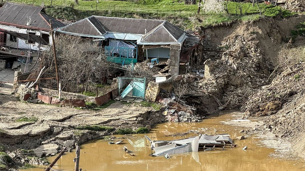Damage from landslides and flash floods in Dagestan, Russia