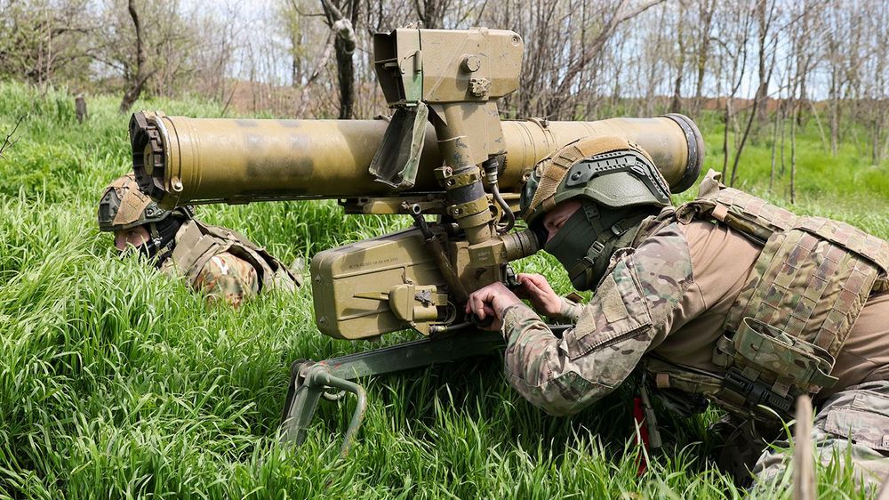 Russian Fagot anti-tank missile system crew training in Zaporozhye Region
