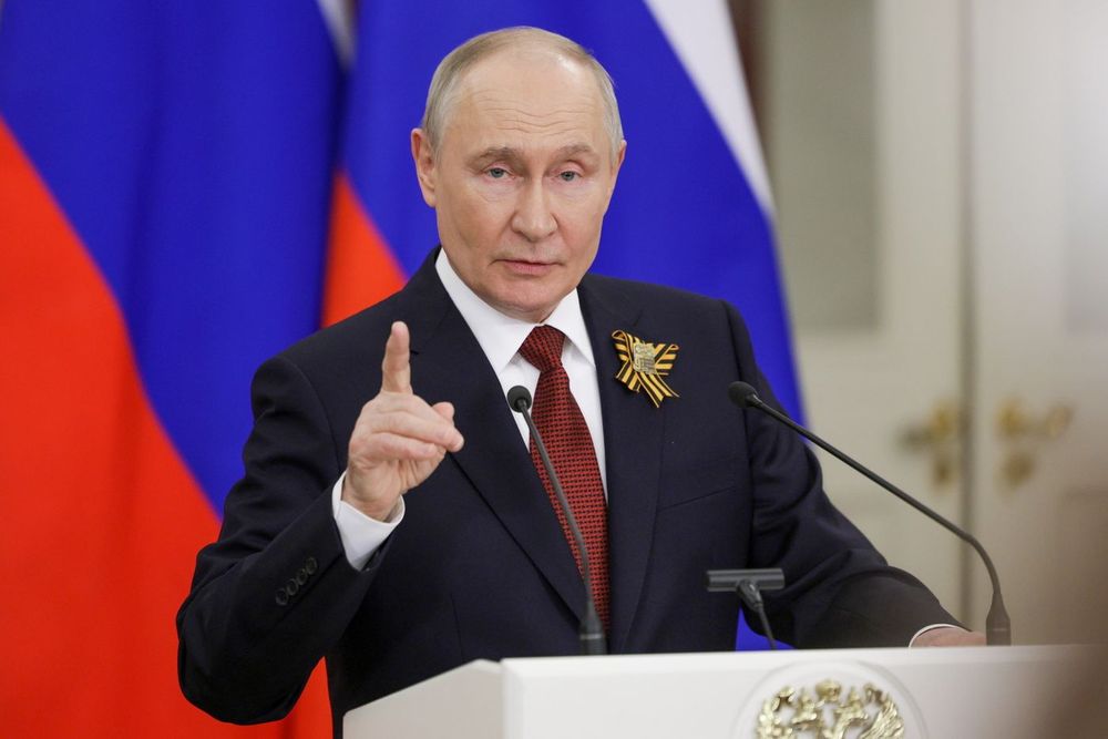 Russia's President Putin gives press briefing