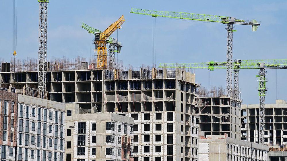 Apartment buildings under construction in Krasnodar