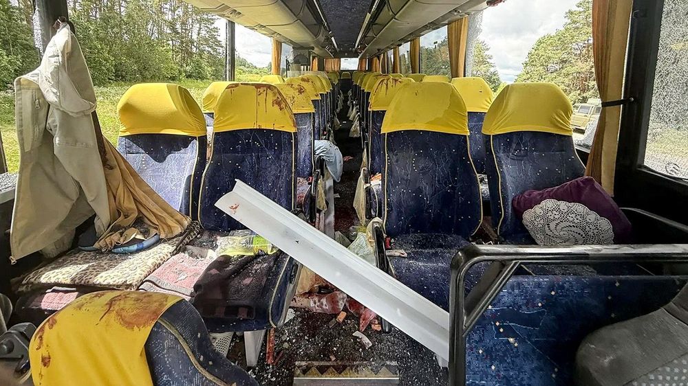 Ukrainian drone attack on bus in Bryansk Region, Russia