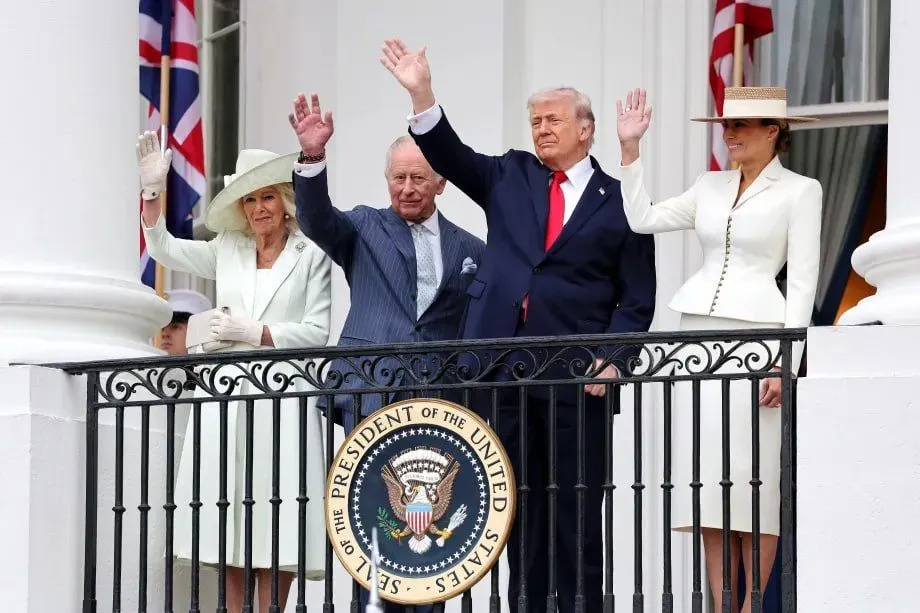 Трамп король Карл королева камилла мелания меланья трамп белый дом сша
